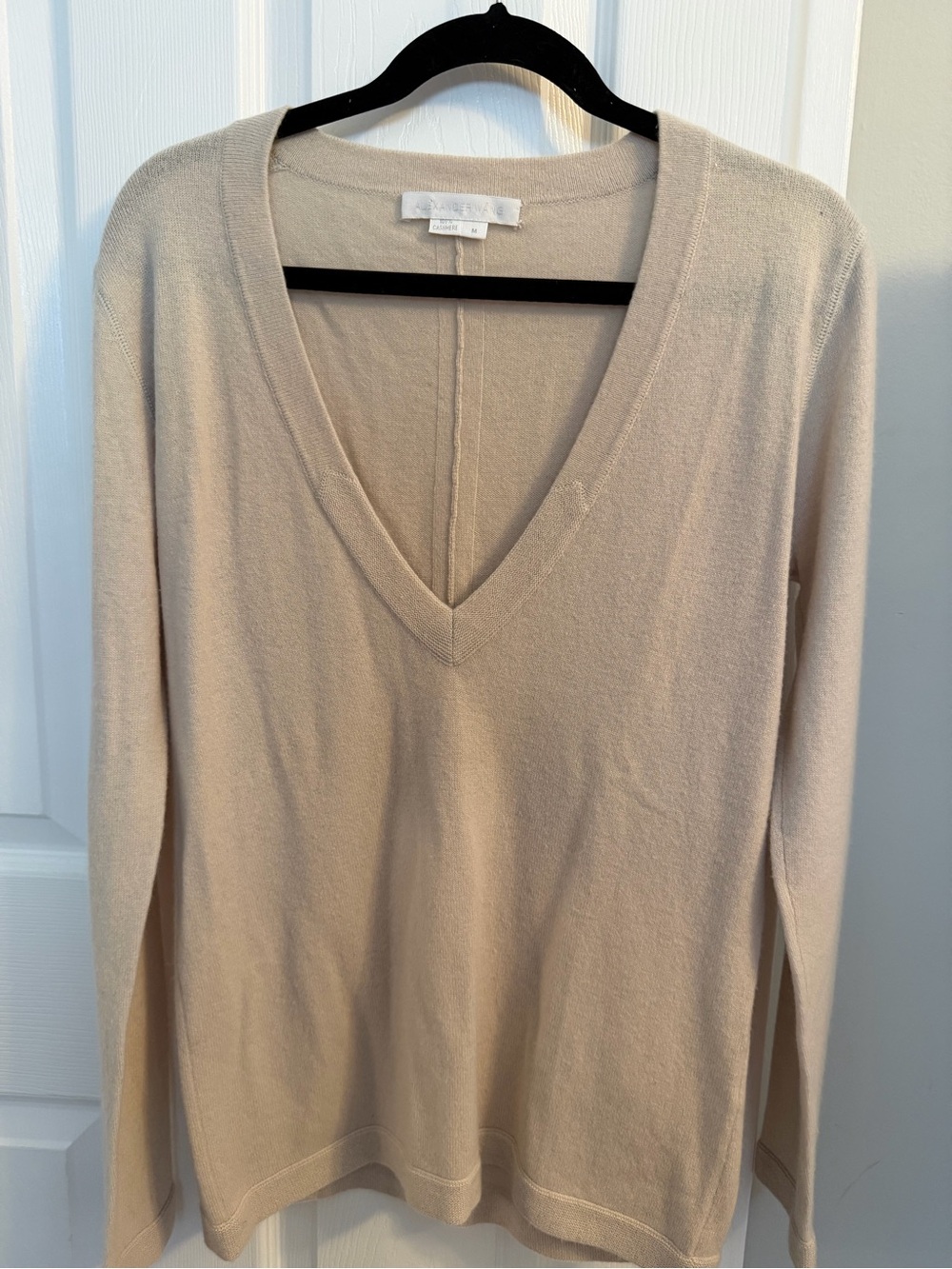Alexander Wang Beige V-Neck Sweater